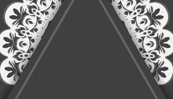 zwart banier met mandala wit ornament en een plaats voor uw logo of tekst vector