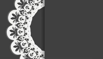 baner van zwart kleur met Grieks wit ornament voor ontwerp onder logo of tekst vector