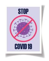 covid 19 het voorkomen hou op coranavirus ziekte longontsteking pandemisch poster vector