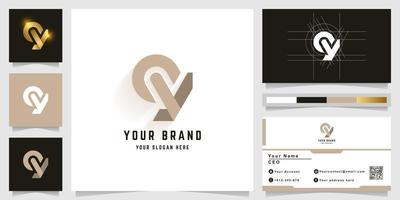 brief qy of cy monogram logo met bedrijf kaart ontwerp vector