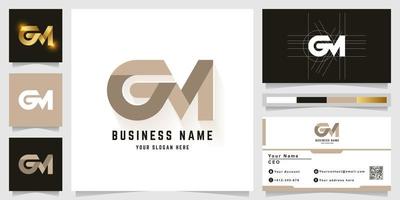 brief gm of gn monogram logo met bedrijf kaart ontwerp vector