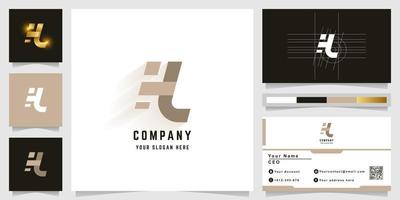 brief h of hl monogram logo met bedrijf kaart ontwerp vector