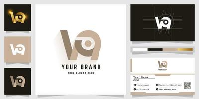 brief vq of wa monogram logo met bedrijf kaart ontwerp vector