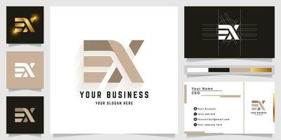 brief ex of bx monogram logo met bedrijf kaart ontwerp vector