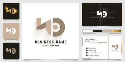 brief Nee of np monogram logo met bedrijf kaart ontwerp vector