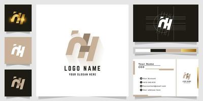 brief hh of inh monogram logo met bedrijf kaart ontwerp vector