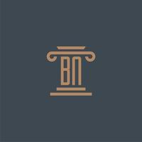 miljard eerste monogram voor advocatenkantoor logo met pijler ontwerp vector