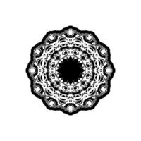 decoratief grens ronde kader, zwart en wit cirkel ornament sjabloon kunst decor, circulaire sier- barok voor ontwerp keramiek, kaart, uitnodiging, bruiloft, bord, banier, groet, veter, vector