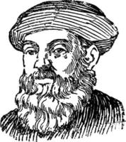 ferdinand magellan, wijnoogst illustratie vector