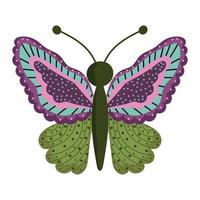 gekleurde vlinder insect dier, decoratief Vleugels Aan wit achtergrond vector