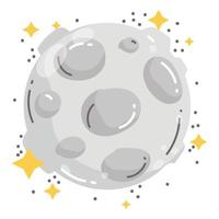 maan en sterren ruimte heelal astronomie in tekenfilm stijl vector