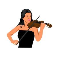vrouw Speel viool ontwerp illustratie. violist meisje vector