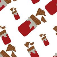 naadloos patroon chocola bar in rood verpakking vector