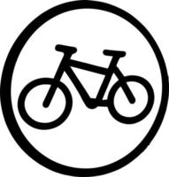 zwart en wit fiets teken vector