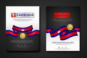 reeks poster ontwerp Cambodja onafhankelijkheid dag achtergrond sjabloon vector