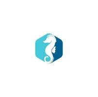 zee paard vector logo ontwerp