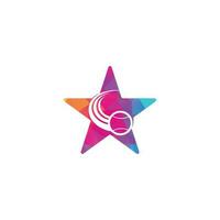 tennis bal ster vorm concept logo. tennis logo ontwerp vector