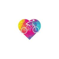 fiets hart vorm concept vector logo ontwerp. fiets winkel zakelijke branding identiteit. fiets logo.