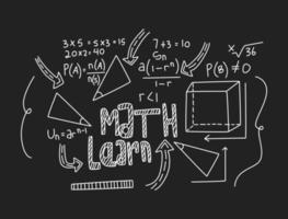 realistische wiskunde schoolbord achtergrond afbeelding vector