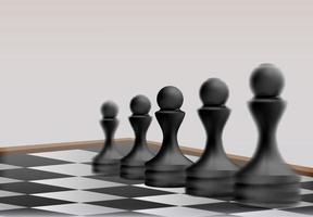 schaakpionstukken op schaakbord strategie bedrijfsconcept vector