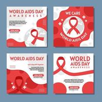 wereld aids dag social media bericht vector