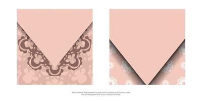 roze kleur folder met Indisch patroon voor uw Gefeliciteerd. vector