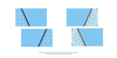 blauw kleur bedrijf kaart sjabloon met abstract wit patroon voor uw merk. vector