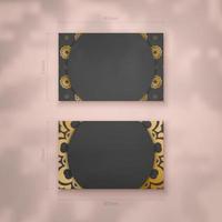 bedrijf kaart sjabloon in zwart met abstract goud patroon voor uw persoonlijkheid. vector