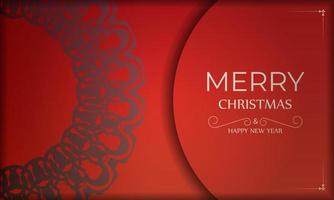 ansichtkaart sjabloon vrolijk Kerstmis rood kleur met abstract bordeaux ornament vector