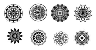 reeks mandala, zwart mandala, luxe sier- mandala ontwerp achtergrond, mandala ontwerp, mandala, patroon kleur boek kunst behang ontwerp, tegel patroon, zwart en wit mandala, islam, Arabisch, Indisch vector