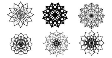 reeks mandala, zwart mandala, luxe sier- mandala ontwerp achtergrond, mandala ontwerp, mandala, patroon kleur boek kunst behang ontwerp, tegel patroon, zwart en wit mandala, islam, Arabisch, Indisch vector