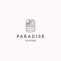 paradijs logo icoon ontwerp sjabloon vector illustratie