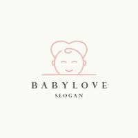 baby liefde logo icoon ontwerp sjabloon vector illustratie