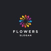 bloemen logo pictogram platte ontwerpsjabloon vector