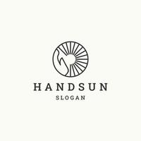 hand zon logo pictogram ontwerp sjabloon vectorillustratie vector