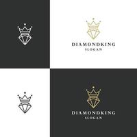 diamant koning logo icoon ontwerp sjabloon vector illustratie