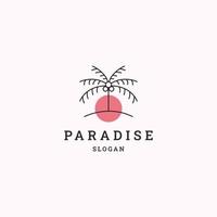 paradijs logo icoon vlak ontwerp sjabloon vector
