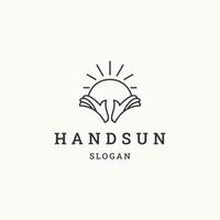 hand zon logo pictogram ontwerp sjabloon vectorillustratie vector