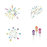 vuurwerk vectorillustratie pictogram vector