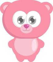 roze beer speelgoed- , illustratie, vector Aan wit achtergrond
