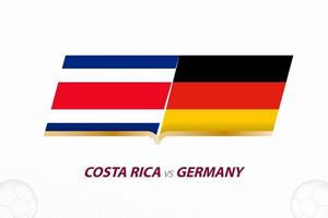 costa rica vs Duitsland in Amerikaans voetbal wedstrijd, groep a. versus icoon Aan Amerikaans voetbal achtergrond. vector