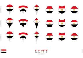 verzameling van de Egypte vlag in verschillend vormen en met drie verschillend Effecten. vector