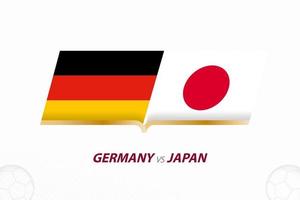Duitsland vs Japan in Amerikaans voetbal wedstrijd, groep a. versus icoon Aan Amerikaans voetbal achtergrond. vector