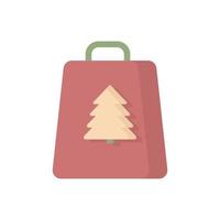 Kerstmis zak icoon vlak stijl ontwerp vector