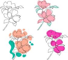 botanisch kunsten. hand- getrokken doorlopend lijn tekening van abstract bloem. vector illustratie.