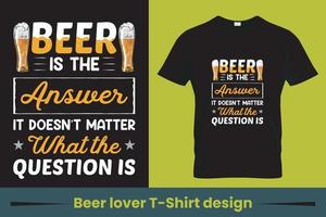 wijn bier minnaar t-shirt ontwerp ,grappig bier geliefden t-shirt ontwerp Holding bier glas, geschikt voor ieder peul plaats pro vector