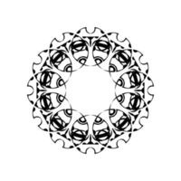 ronde mandala. zwart-wit oosters patroon. etnisch motief. kleuren. tattoo sjabloon, henna sieraad. psychedelische vector. vector