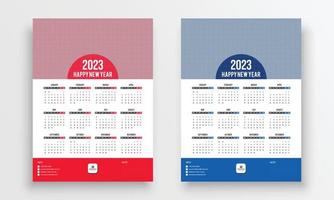 2023 kalender ontwerp. muur kalender 2023 jaar sjabloon ontwerp. vector