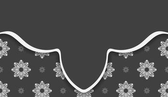 zwart banier met wijnoogst wit patroon en logo ruimte vector