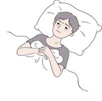 Mens slapeloosheid illustratie vector